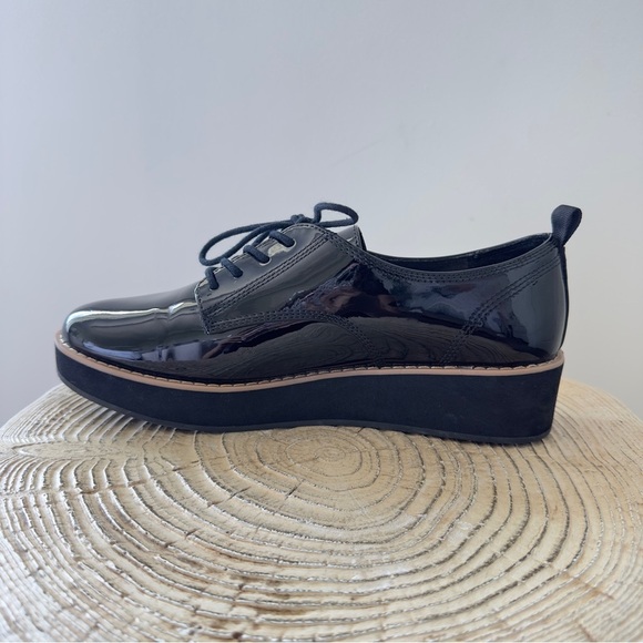Mix No. 6 Women's Slide Oxford Lace Up Wedge Black Patent Leather Round Size 7.5 - Picture 5 of 12